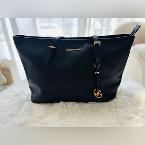 Michael Kors Black and Gold Tote Bag